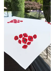 Linge de table à broder : 80x80 cm, SURNAPPE TS COQUELICOTS 80x80 | Zé