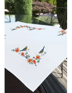 Linge de table à broder : 80x80 cm, SURNAPPE TS MESANGES 80x80 | Zéphy