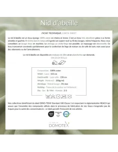 Nid d'Abeille Uni au Mètre | Zephyr Tissus 2