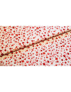 Popeline coton étoiles blanches