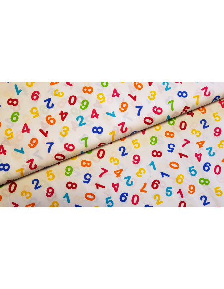 Popeline coton chiffres