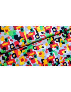 Satin coton stretch graphique