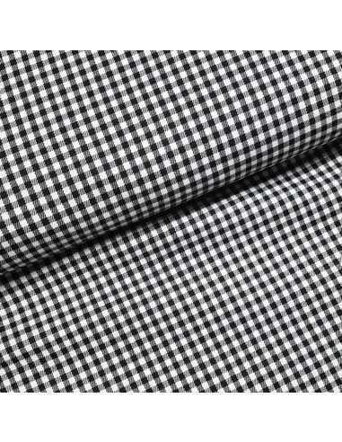 Tissu, Jacquard Tissé Graphique, Blanc et Noir, Laize 145 cm, Polyester Viscose Spandex