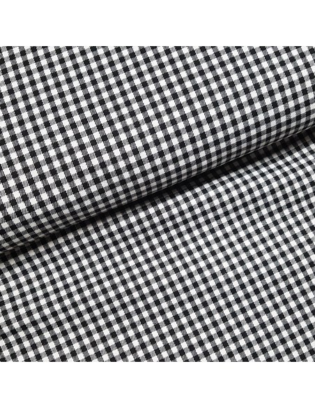 Tissu, Jacquard Tissé Graphique, Blanc et Noir, Laize 145 cm, Polyester Viscose Spandex