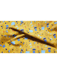 Popeline coton bouteilles 2