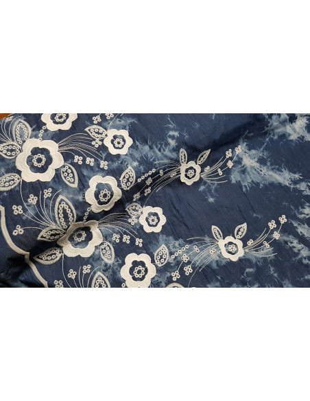 Coton base brodé chambray