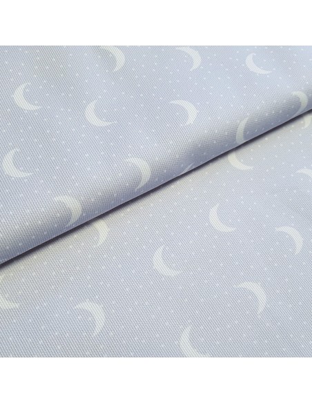 Tissu, Piqué de Coton Croissant de Lune, Gris, Laize 150 cm, 100% Coton
