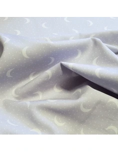 Tissu, Piqué de Coton Croissant de Lune, Gris, Laize 150 cm, 100% Coton 2