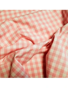 Tissu, Vichy Carreaux Moyen, Rose Bonbon et Blanc, Laize 150 cm, 100% Coton 2