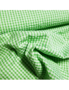 Tissu, Vichy Carreaux Petits, Vert et Blanc, Laize 150 cm, 100% Coton 115g/m² 2