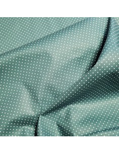 Tissu, Popeline de Coton à Pois, Bleu Canard et Blanc, Laize 150 cm, 100% Coton 130g/m² 2