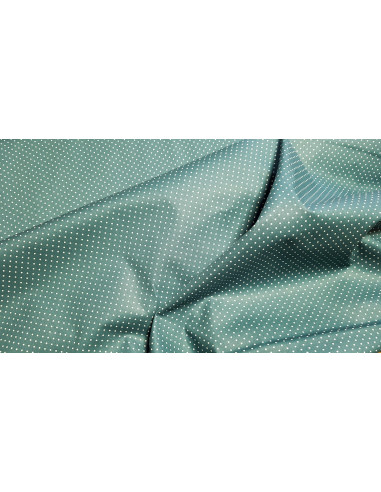 Popeline coton pois blancs