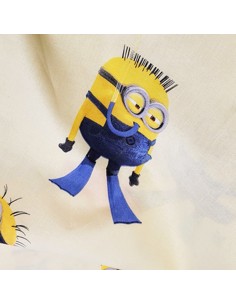 Tissu, Popeline de Coton Imprimée Minions, Multicolore, Laize 140 cm, 100% Coton 2