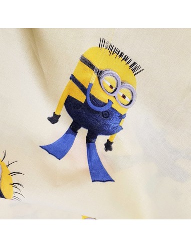 Tissu, Popeline de Coton Imprimée Minions, Multicolore, Laize 140 cm, 100% Coton
