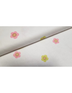 Popeline coton fleurs et papillons