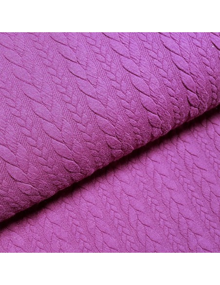 Tissu, Lainage Stretch Uni, Violet Intense, Laize 150 cm, Polyester Viscose Spandex