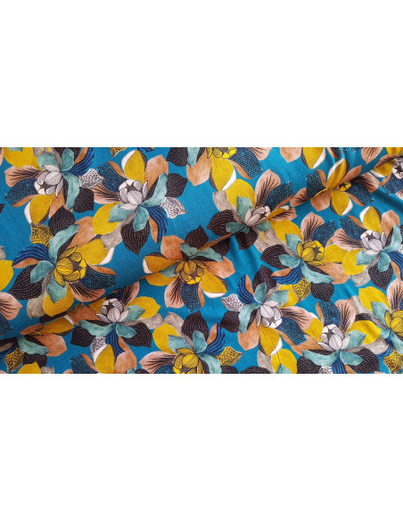 Jersey viscose fleuri