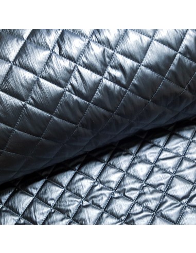 Tissu, Doublure Matelassée Brillante, Bleu Nuit, Laize 140 cm, 100% Polyamide