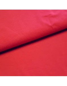 Tissu, Jersey de Coton Uni, Rouge Hermès, Laize 150 cm, Coton Stretch Bio Oeko-Tex