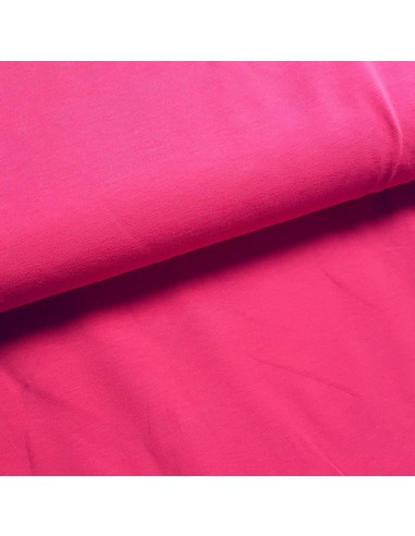 Tissu, Jersey de Coton Uni, Rose Fushia, Laize 150 cm, Coton Stretch Bio Oeko-Tex