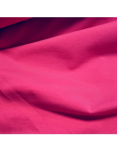 Tissu, Jersey de Coton Uni, Rose Fushia, Laize 150 cm, Coton Stretch Bio Oeko-Tex