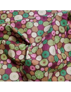 Tissu, Popeline de Coton Coquillages, Fond Marron, Laize 150 cm, 100% Coton 2