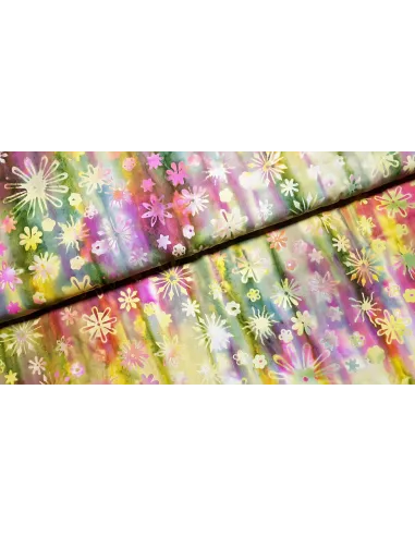 Tissu batik coton fleuri