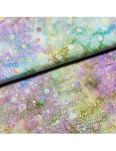 Tissu, Batik Bulles, Multicolore, Laize 112 cm, 100% Coton