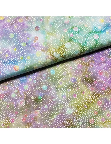 Tissu, Batik Bulles, Multicolore, Laize 112 cm, 100% Coton