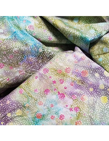 Tissu, Batik Bulles, Multicolore, Laize 112 cm, 100% Coton