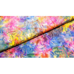 Tissu batik coton multicolores fleuri