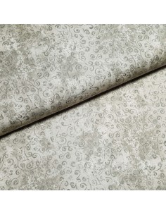 Tissu, Coton Patchwork Fantaisie, Vert Clair-Taupe, Laize 112 cm, 100% Coton
