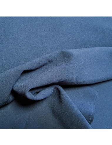 Tissu, Crêpe Uni, Bleu Marine, Laize 150 cm, Polyester Viscose Spandex
