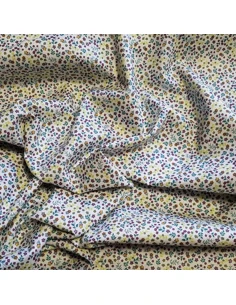 Tissu, Popeline de Coton Fleurie Digitale, Multicolore, Laize 150 cm, 100% Coton 75g/m² 2