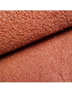 Tissu, Lainage Bouclette, Terracotta, Laize 140 cm, 100% Polyester