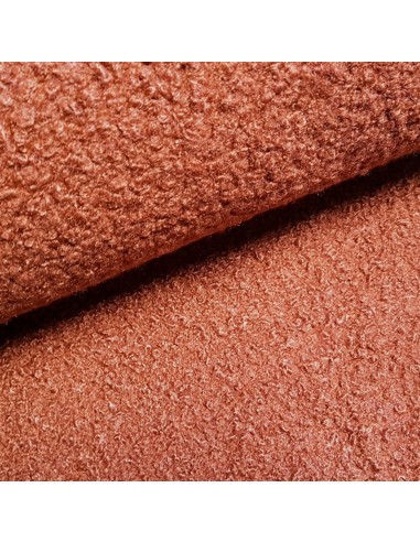 Tissu, Lainage Bouclette, Terracotta, Laize 140 cm, 100% Polyester
