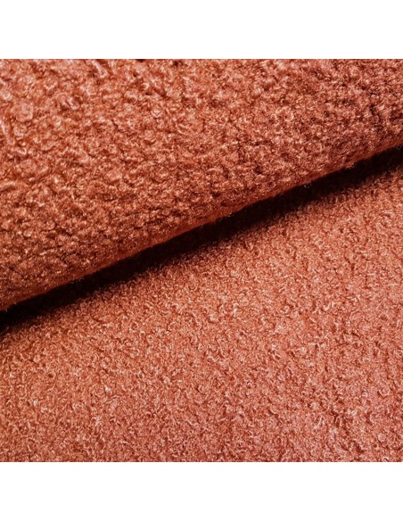 Tissu, Lainage Bouclette, Terracotta, Laize 140 cm, 100% Polyester