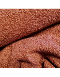 Tissu, Lainage Bouclette, Terracotta, Laize 140 cm, 100% Polyester 2
