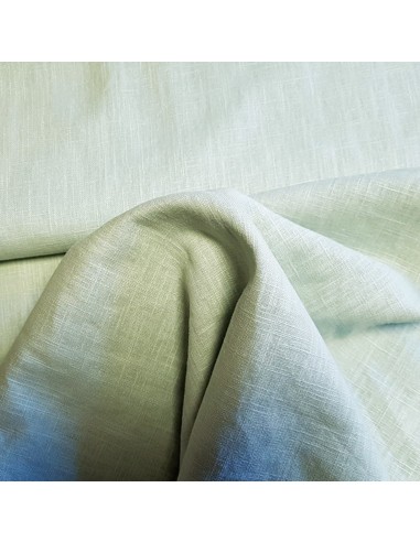Tissu, Lin Lavé Uni, Vert d'Eau, Laize 140 cm, 100% Lin