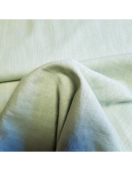 Tissu, Lin Lavé Uni, Vert d'Eau, Laize 140 cm, 100% Lin