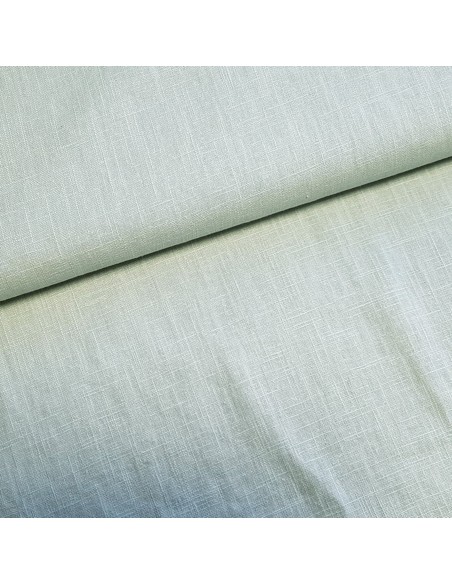 Tissu, Lin Lavé Uni, Vert d'Eau, Laize 140 cm, 100% Lin