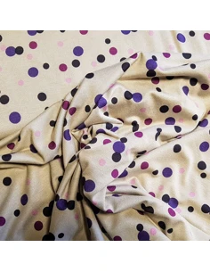 Tissu, Jersey, Pois Gris, Laize 150 cm, Viscose Stretch 2