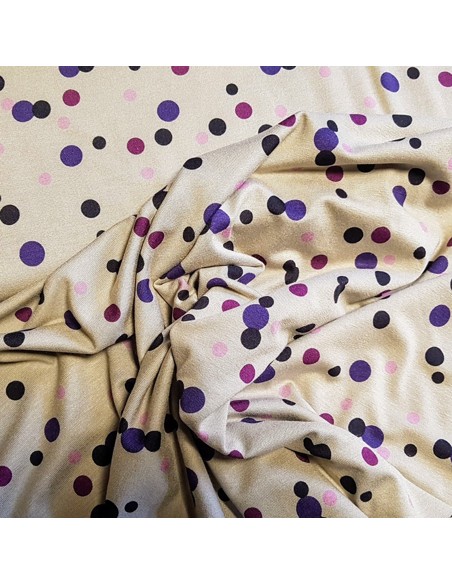 Tissu, Jersey, Pois Gris, Laize 150 cm, Viscose Stretch