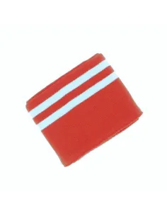 Bande bord-côte, À deux bandes blanches, Terracotta, 135 cm x 70 mm, Coton/Élasthanne