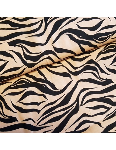 Tissu, Viscose Zèbres, Sable, Laize 145 cm, 100% Viscose 147g/m²