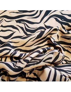Tissu, Viscose Zèbres, Sable, Laize 145 cm, 100% Viscose 147g/m² 2