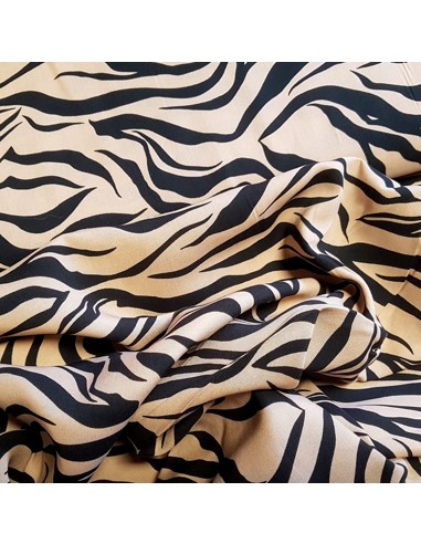 Tissu, Viscose Zèbres, Sable, Laize 145 cm, 100% Viscose 147g/m²