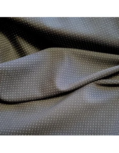 Tissu, Jersey à Pois, Blanc sur Noir, Laize 150 cm, Viscose Stretch