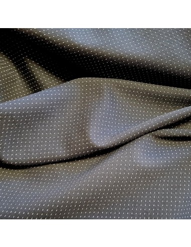 Tissu, Jersey à Pois, Blanc sur Noir, Laize 150 cm, Viscose Stretch