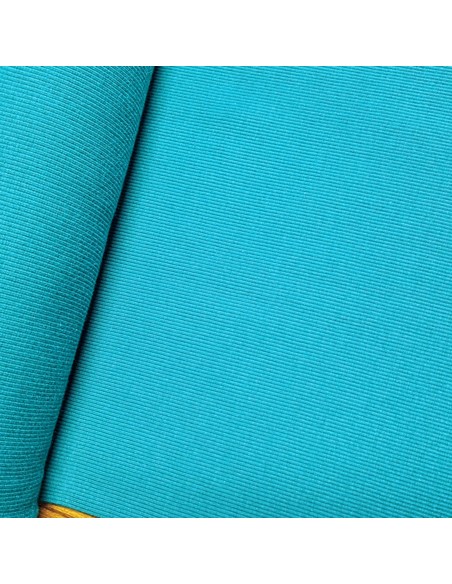Tissu, Bord-côte tubulaire, Bleu pétrole, Laize 27 cm, Coton/Élasthanne
